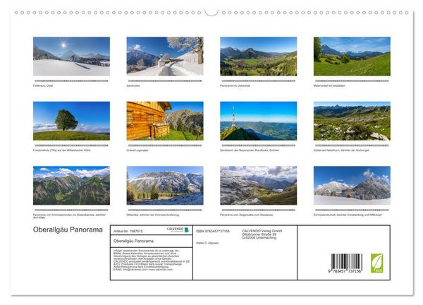 Produktbild: Oberallg&auml;u Panorama (hochwertiger Premium Wandkalender 2026 DIN A2 quer), Kunstdruck in Hochglanz
