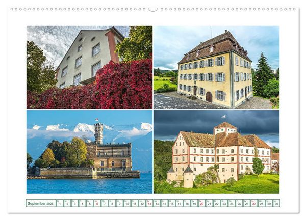 Produktbild: Bekannte und weniger bekannte Schl&ouml;sser und Burgen rund um dem Bodensee (hochwertiger Premium Wandkalender 2026 DIN A2 quer), Kunstdruck in Hochglanz