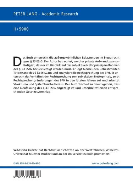 Produktbild: Au&szlig;ergew&ouml;hnliche Belastungen im Steuerrecht