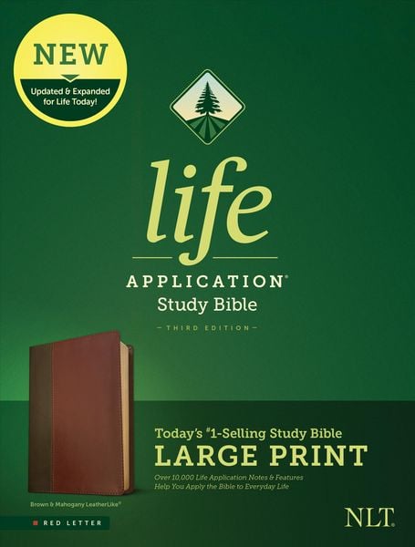 Produktbild: NLT Life Application Study Bible, Third Edition, Large Print (Red Letter, Leatherlike, Brown/Tan)