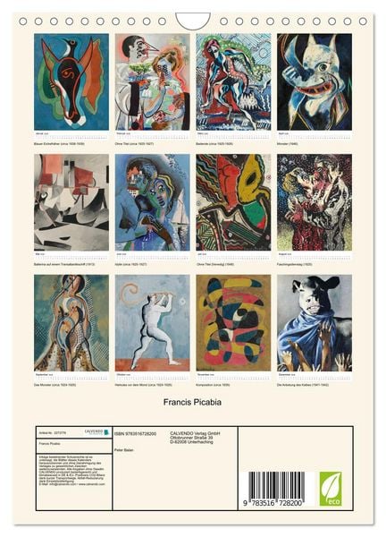Produktbild: Francis Picabia (Wandkalender 2026 DIN A4 hoch), CALVENDO Monatskalender
