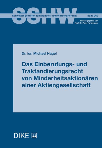 Produktbild: Das Einberufungs- und Traktandierungsrecht von Minderheitsaktion&auml;ren einer Aktiengesellschaft