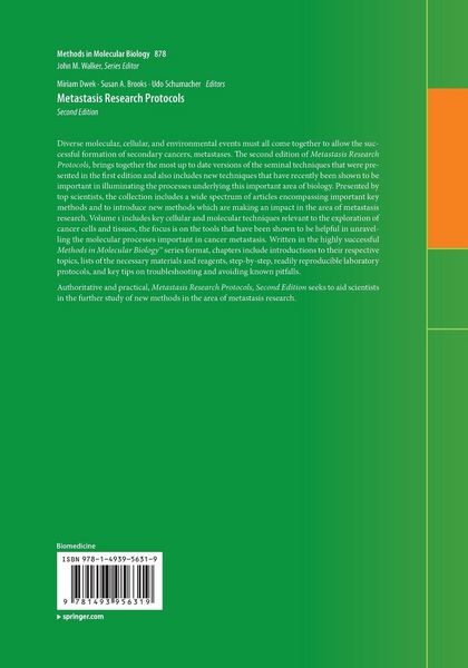 Produktbild: Metastasis Research Protocols