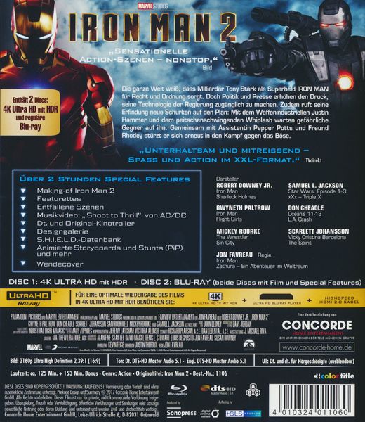 Produktbild: Iron Man 2 (4K Ultra HD) (+ Blu-ray)