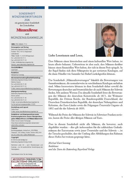 Produktbild: Münzenbewertungen Sonderheft 2026
