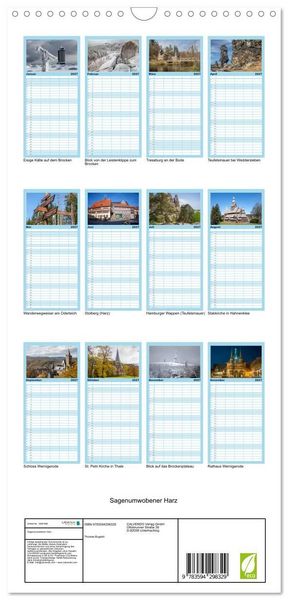 Produktbild: Familienplaner 2027 - Sagenumwobener Harz mit 5 Spalten (Wandkalender, 21 x 45 cm) CALVENDO