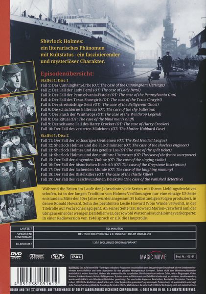 Produktbild: Sherlock Holmes St. 1.1 - Die klassische TV-Serie [2 DVDs]