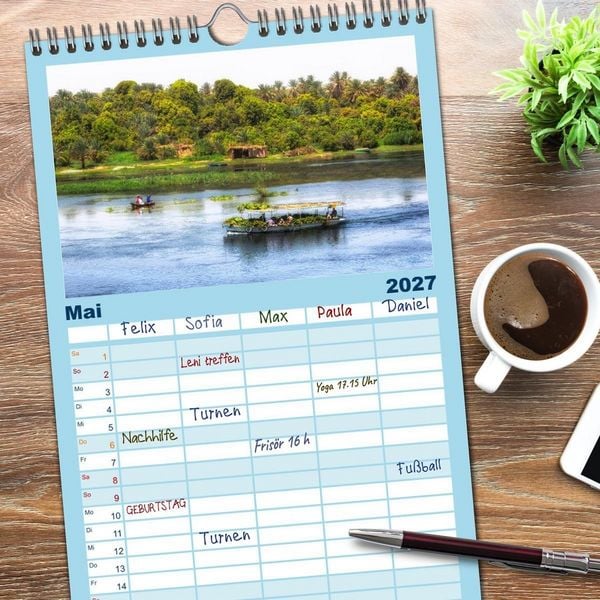 Produktbild: Familienplaner 2027 - &Auml;gypten mit 5 Spalten (Wandkalender, 21 x 45 cm) CALVENDO