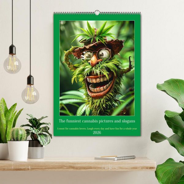 Produktbild: The funniest cannabis pictures and slogans (Wall Calendar 2026 DIN A2 portrait), CALVENDO 12 Month Wall Calendar