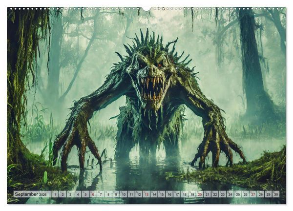 Produktbild: Monster & Mythen (hochwertiger Premium Wandkalender 2026 DIN A2 quer), Kunstdruck in Hochglanz