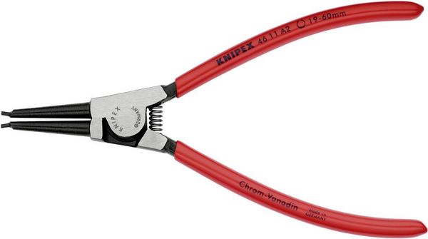 Produktbild: Knipex 46 11 A2 Seegeringzange Passend f&uuml;r (Seegeringzangen) Au&szlig;enringe 19-60 mm Spitzenform (Details) gerade