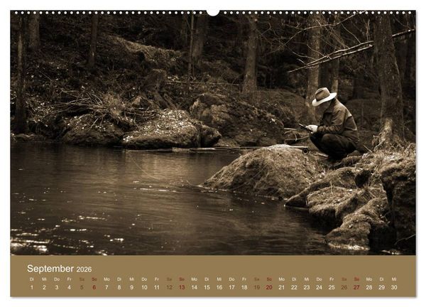 Produktbild: Fliegenfischen (hochwertiger Premium Wandkalender 2026 DIN A2 quer), Kunstdruck in Hochglanz