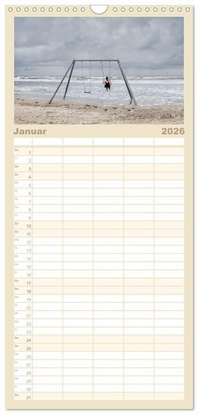 Produktbild: Familienplaner 2026 - Moin Spiekeroog mit 5 Spalten (Wandkalender, 21 x 45 cm) CALVENDO