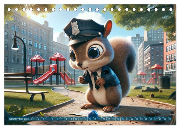 Produktbild: Tierpolizisten - Zw&ouml;lf Monate, zw&ouml;lf Abenteuer (Tischkalender 2026 DIN A5 quer), CALVENDO Monatskalender