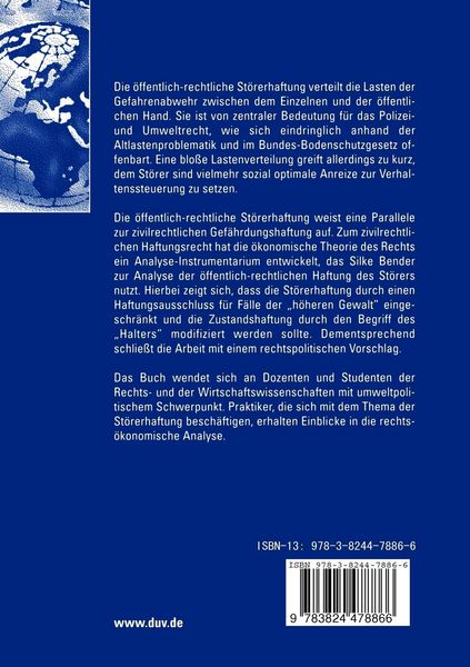 Produktbild: &Ouml;konomische Analyse der &ouml;ffentlich-rechtlichen St&ouml;rerhaftung