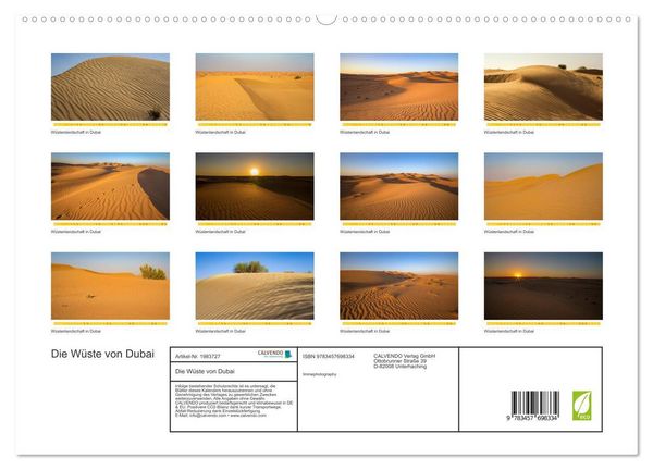 Produktbild: Die W&uuml;ste von Dubai (hochwertiger Premium Wandkalender 2026 DIN A2 quer), Kunstdruck in Hochglanz