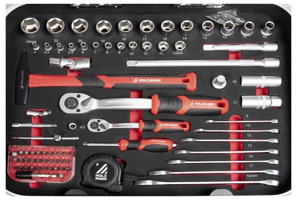 Produktbild: Holzmann Maschinen WZK167PRO WZK167PRO Handwerker Werkzeugkoffer best&uuml;ckt