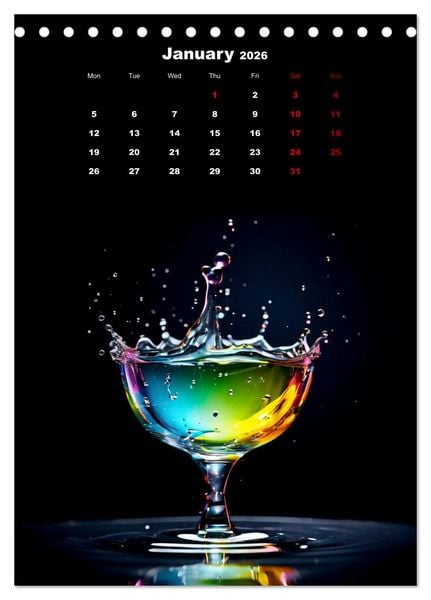 Produktbild: The symphony of drops (Desk Calendar 2026 DIN A5 portrait), CALVENDO 12 Month DeskCalendar