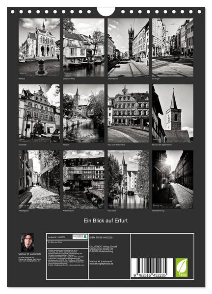 Produktbild: Ein Blick auf Erfurt (Wandkalender 2026 DIN A4 hoch), CALVENDO Monatskalender