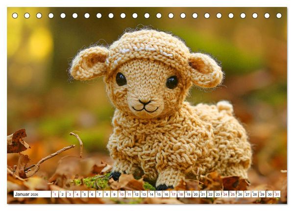 Produktbild: Strick-Safari - Gestrickte Tiere zum Verlieben (Tischkalender 2026 DIN A5 quer), CALVENDO Monatskalender