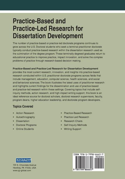 Produktbild: Practice-Based and Practice-Led Research for Dissertation Development