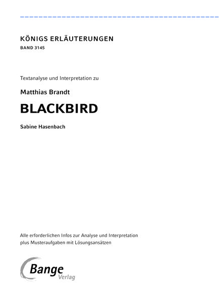 Brandt, M: Blackbird - Textanalyse und Interpretation
