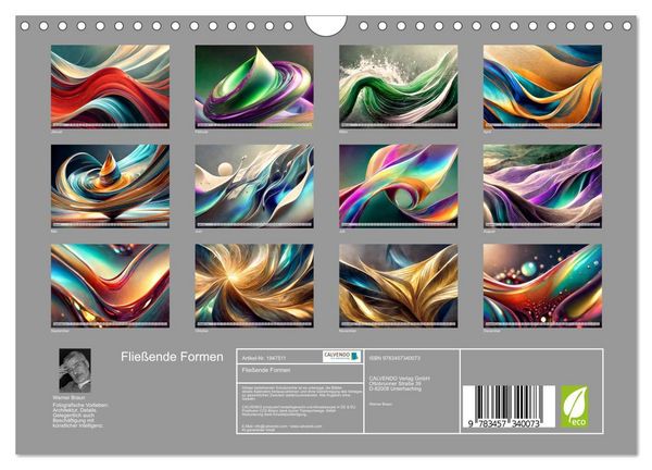 Produktbild: Flie&szlig;ende Formen (Wandkalender 2026 DIN A4 quer), CALVENDO Monatskalender