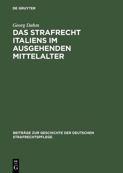 Produktbild: Das Strafrecht Italiens im ausgehenden Mittelalter