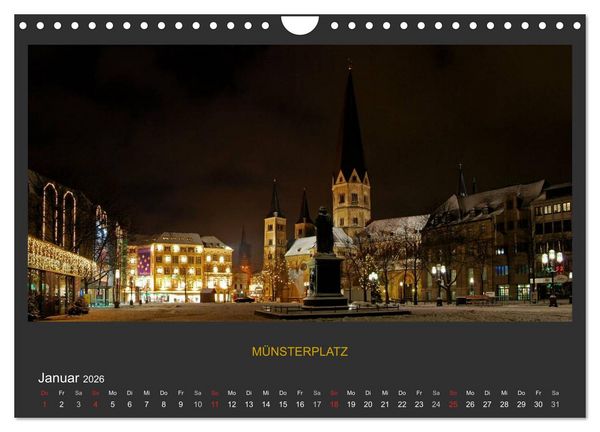 Produktbild: BONNER NACHTFARBEN (Wandkalender 2026 DIN A4 quer), CALVENDO Monatskalender