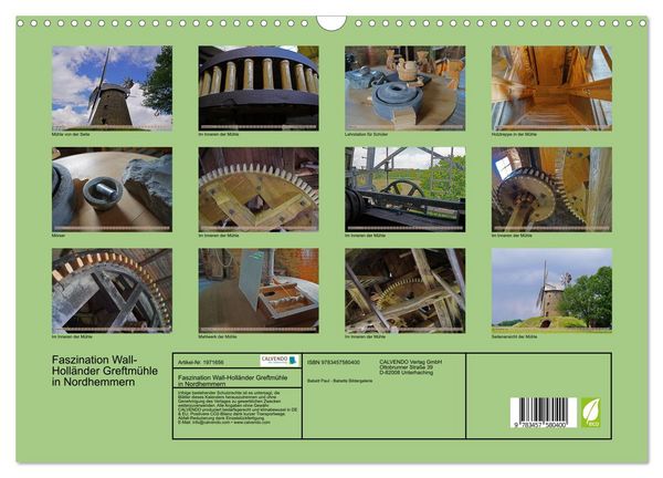 Produktbild: Faszination Wall-Holl&auml;nder Greftm&uuml;hle in Nordhemmern (Wandkalender 2026 DIN A3 quer), CALVENDO Monatskalender