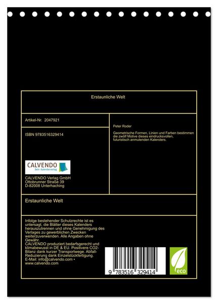 Produktbild: Erstaunliche Welt (Tischkalender 2026 DIN A5 hoch), CALVENDO Monatskalender