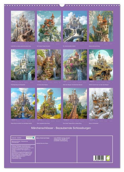 Produktbild: M&auml;rchenschl&ouml;sser - Bezaubernde Schlossburgen (Wandkalender 2026 DIN A2 hoch), CALVENDO Monatskalender