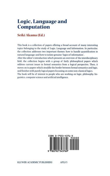 Produktbild: Logic, Language and Computation