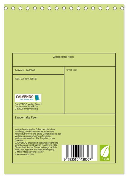 Produktbild: Zauberhafte Feen (Tischkalender 2026 DIN A5 hoch), CALVENDO Monatskalender