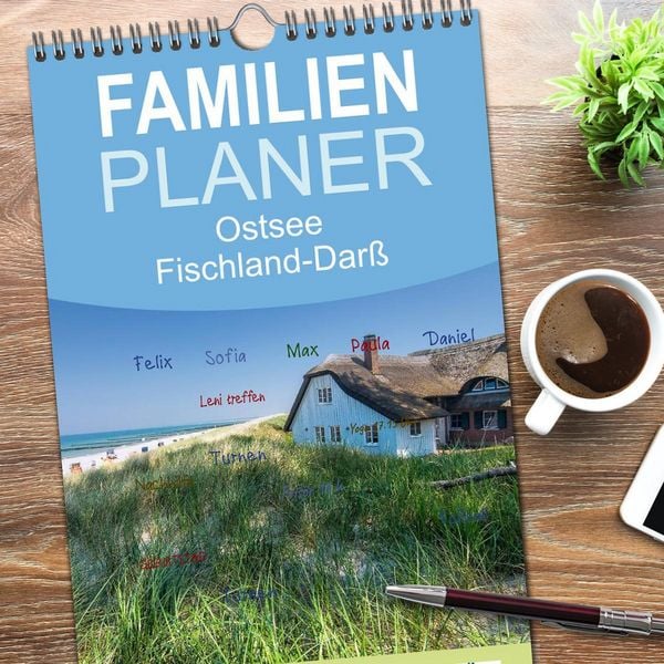 Produktbild: Familienplaner 2026 - Ostsee, Fischland-Dar&szlig; mit 5 Spalten (Wandkalender, 21 x 45 cm) CALVENDO