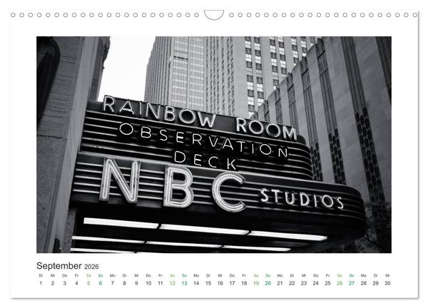 Produktbild: New York in schwarz weiss (Wandkalender 2026 DIN A3 quer), CALVENDO Monatskalender