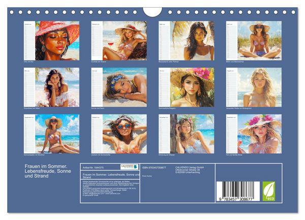 Produktbild: Frauen im Sommer. Lebensfreude, Sonne und Strand (Wandkalender 2026 DIN A4 quer), CALVENDO Monatskalender