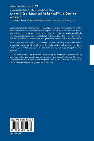 Produktbild: Advances in Open Systems and Fundamental Tests of Quantum Mechanics