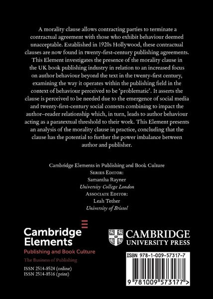Produktbild: Behaviour Beyond the Text and the Morality Clause in Twenty-First-Century Publishing