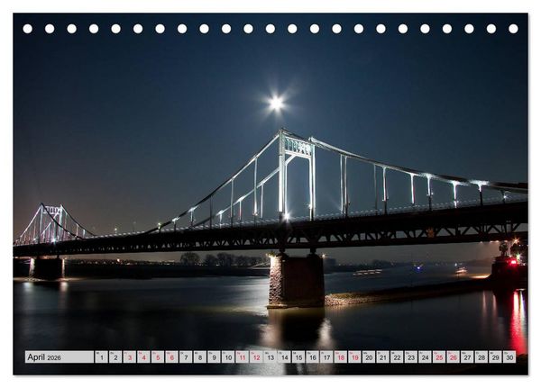 Produktbild: Es wird Nacht in Duisburg (Tischkalender 2026 DIN A5 quer), CALVENDO Monatskalender