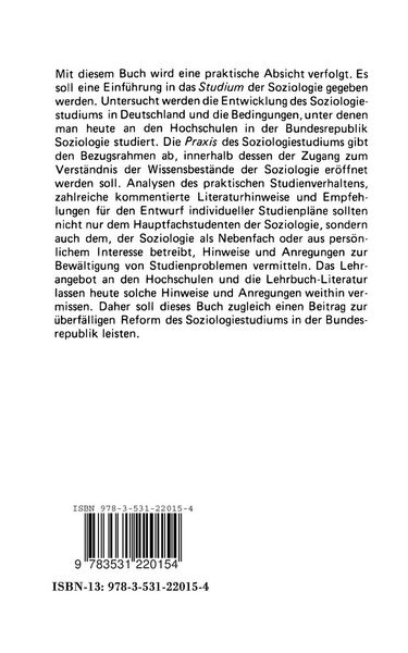 Produktbild: Einf&uuml;hrung in das Studium der Soziologie