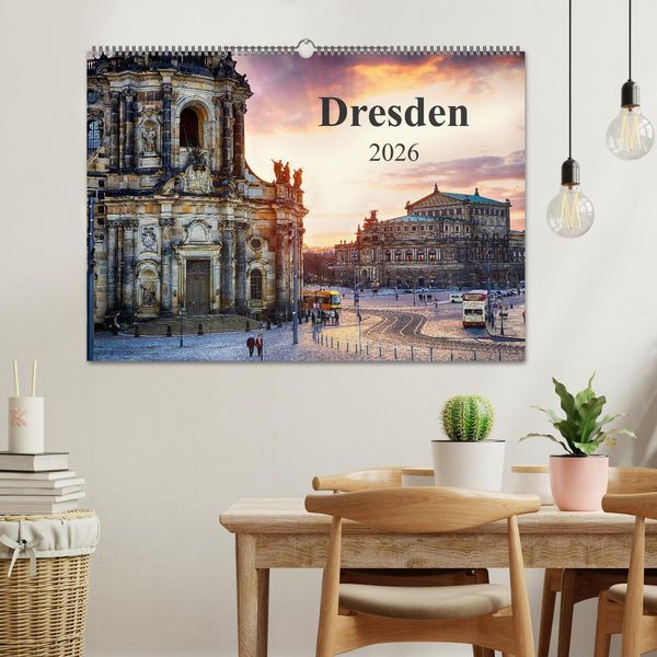 Produktbild: Dresden 2026 / Geburtstagskalender (Wandkalender 2026 DIN A2 quer), CALVENDO Monatskalender