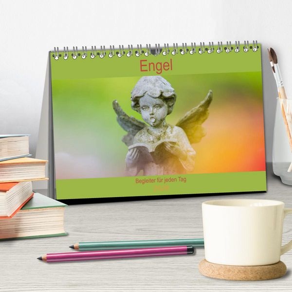 Produktbild: Engel - Begleiter f&uuml;r jeden Tag (Tischkalender 2026 DIN A5 quer), CALVENDO Monatskalender