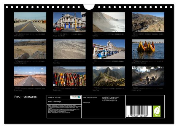 Produktbild: Peru &ndash; unterwegs (Wandkalender 2026 DIN A4 quer), CALVENDO Monatskalender