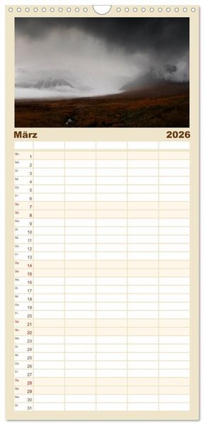 Produktbild: Familienplaner 2026 - Schottland - Land der Legenden mit 5 Spalten (Wandkalender, 21 x 45 cm) CALVENDO