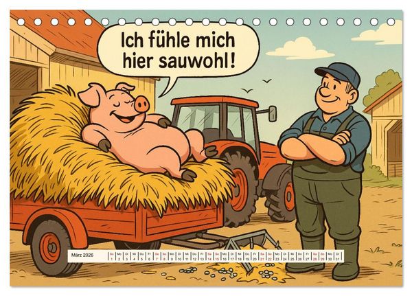 Produktbild: Tierischer Humor im Alltag (Tischkalender 2026 DIN A5 quer), CALVENDO Monatskalender