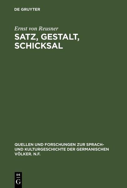 Produktbild: Satz, Gestalt, Schicksal