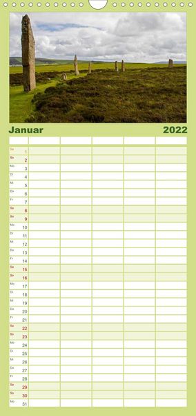 Produktbild: Familienplaner Die Orkneys - Schottlands n&ouml;rdliche Inseln (Wandkalender 2022 , 21 cm x 45 cm, hoch)