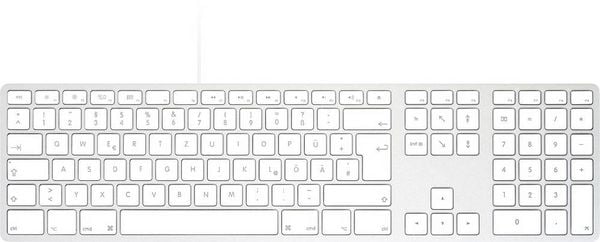 Matias FK318S-DE Wired Aluminium Keyboard for Mac USB Tastatur Deutsch, QWERTZ, Mac Silber