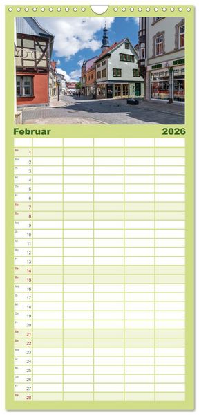 Produktbild: Familienplaner 2026 - M&uuml;hlhausen in Th&uuml;ringen mit 5 Spalten (Wandkalender, 21 x 45 cm) CALVENDO